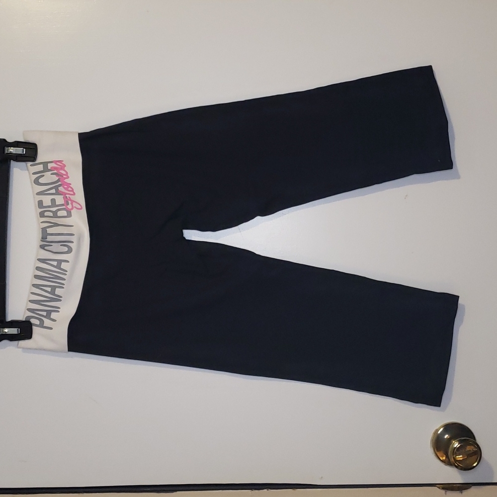 🌴"Panama City Beach" Comfy Black Capri Yoga Pants Sz XS